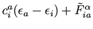 $\displaystyle c_i^a(\epsilon_a - \epsilon_i) + {\tilde
F}_{ia}^{\alpha}$