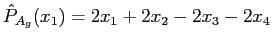 ${\hat P}_{A_g}(x_1) = 2x_1 + 2x_2 - 2x_3 - 2x_4$